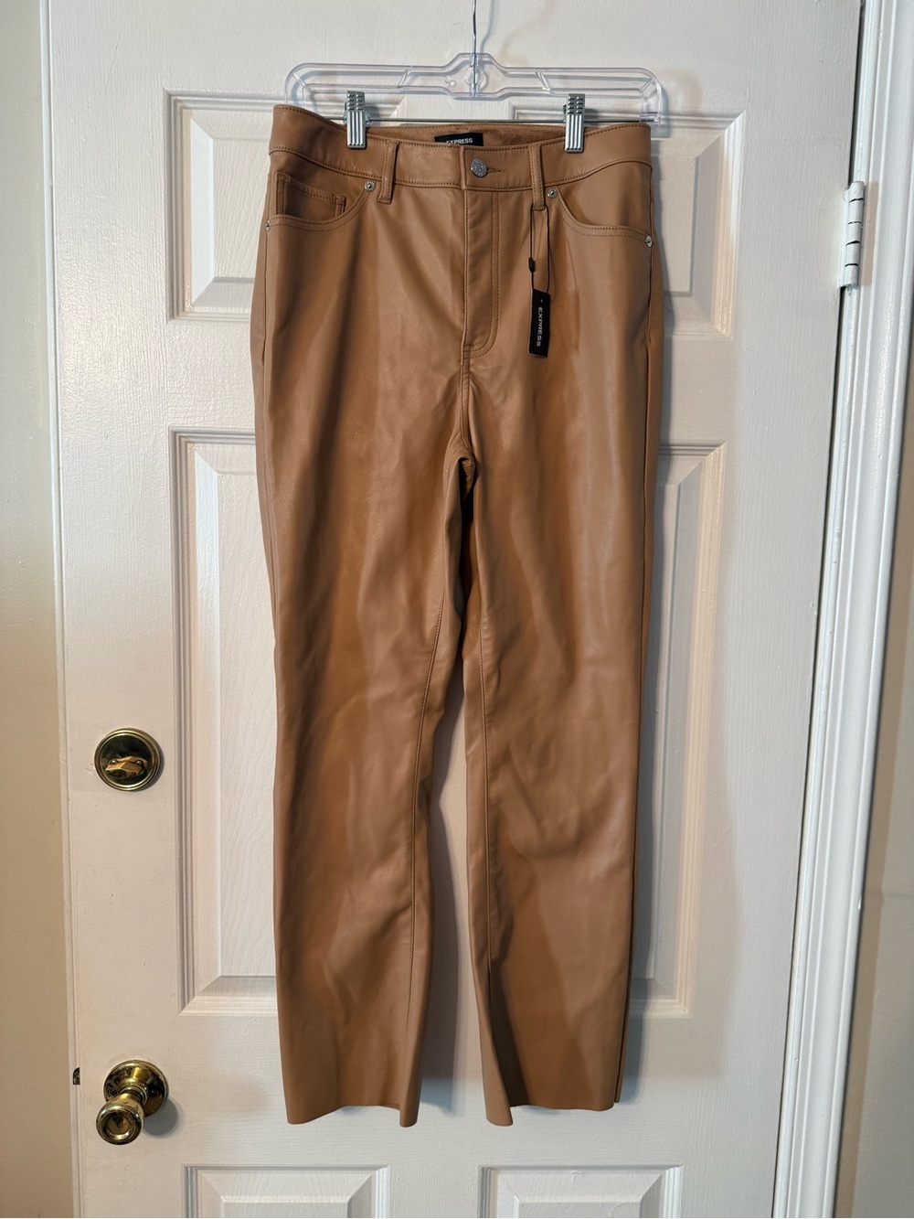 Express Faux Leather Pants in Camel Tan